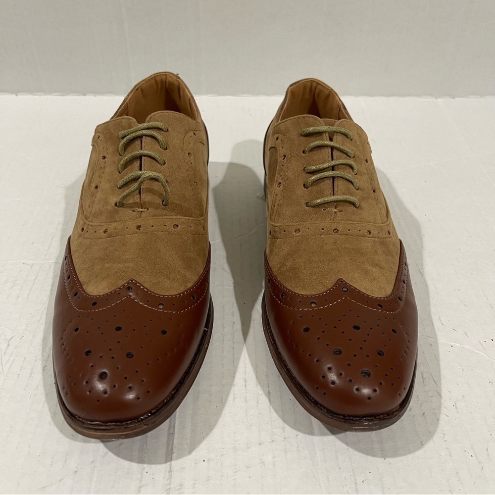 Men’s Royal Shoes Brown Faux Leather Dressy Oxfords Size 7.5 US!